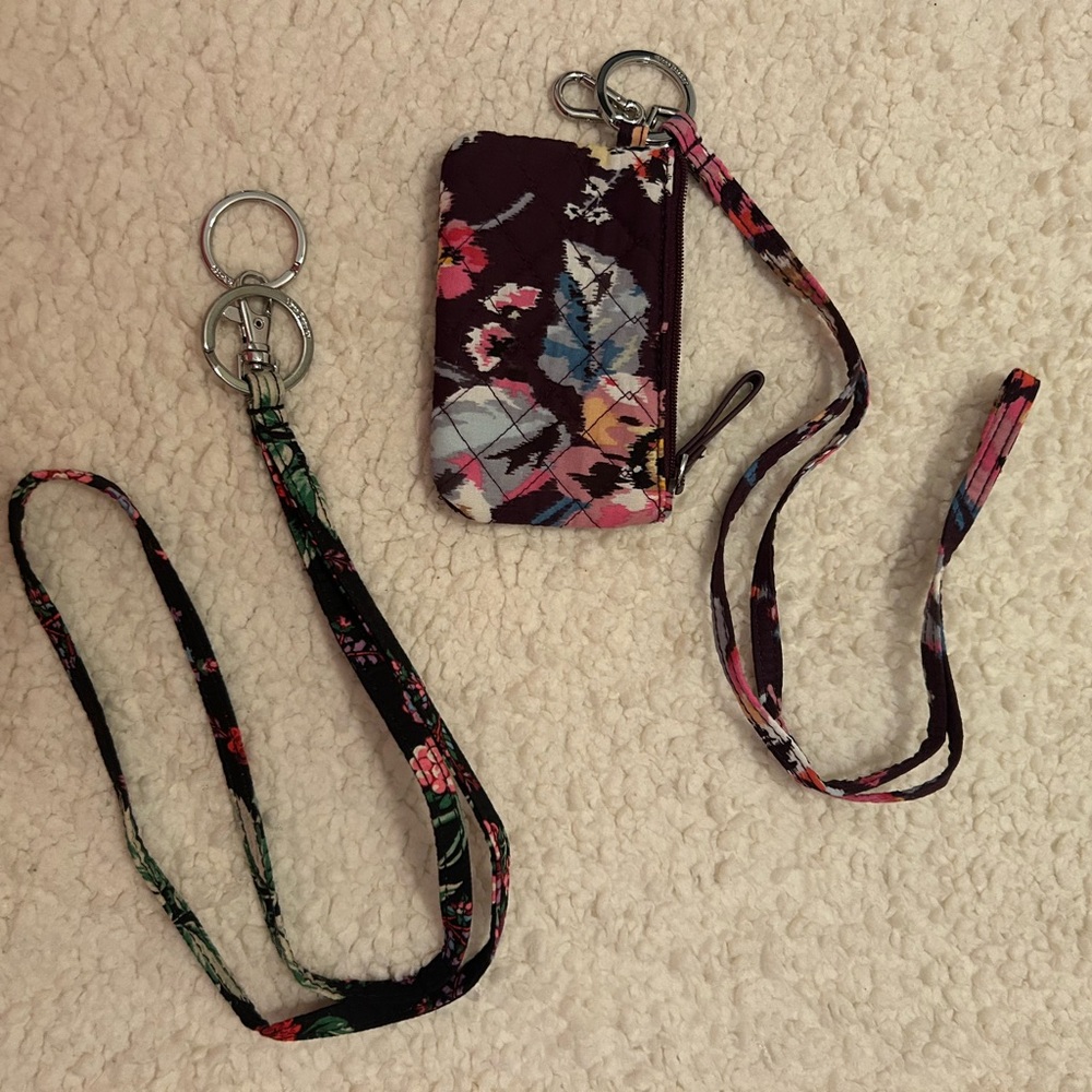 Vera Bradley Floral Lanyard & ID Holder Bundle